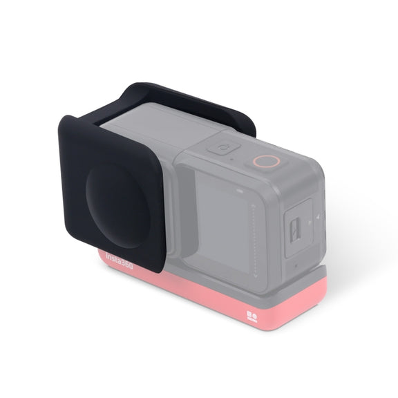 For Insta360 One R Panoramic Camera with Frame Shockproof Silicone Protective Case with Lens Cap Cover(Black)