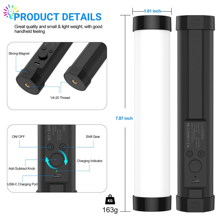 LUXCeO P100 RGB Photo Video Light Stick Handheld Fill Light with Remote Control