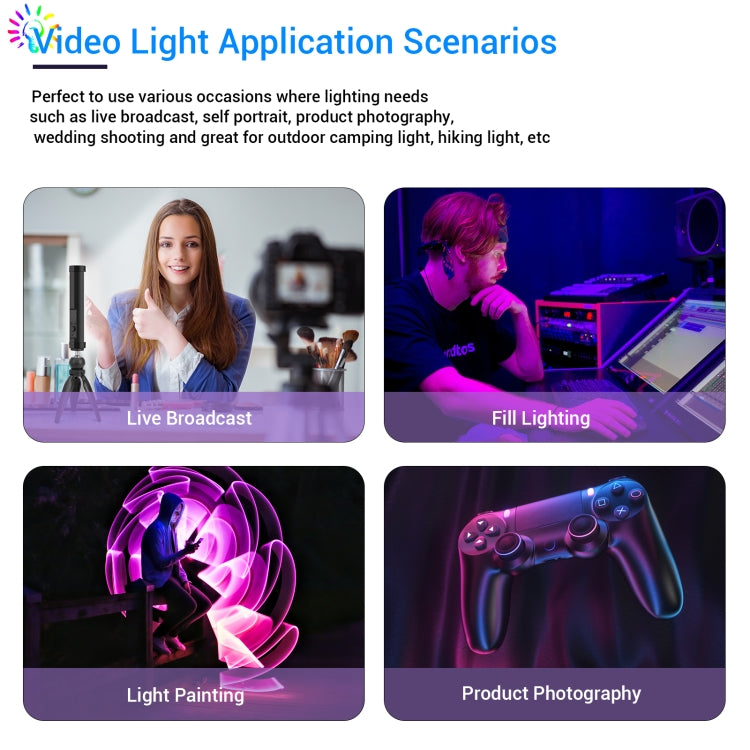 LUXCeO P100 RGB Photo Video Light Stick Handheld Fill Light with Remote Control