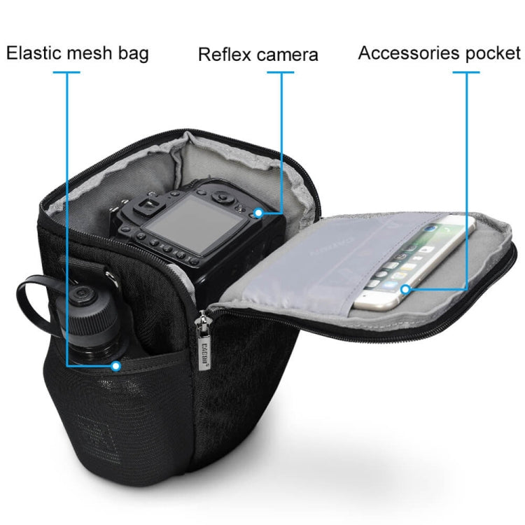 CADEN D1 Water-resistant Crossbody Shoulder SLR Camera Bag, Size: 19 x 13x 21cm (Black)