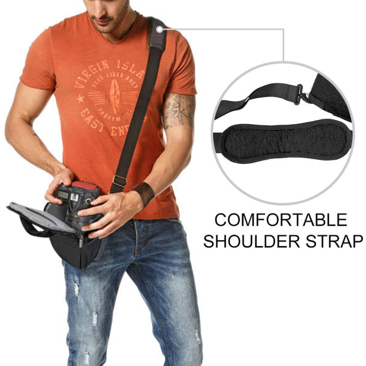 CADEN D1 Water-resistant Crossbody Shoulder SLR Camera Bag, Size: 19 x 13x 21cm (Black)