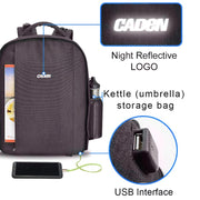 CADeN Multifunctional Shoulder SLR Camera Lens Bag Photography Backpack (Coffee)