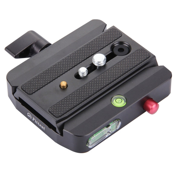 Fittest FC-501 Quick Release Assembly Aluminium Alloy Clamp Adapter with Quick Release Sliding Plate for Manfrotto Tripod 577 Replacement