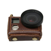 For GoPro HERO4 Litchi Texture Genuine Leather Protective Case with Sling(Brown)