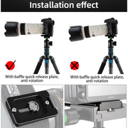 BEXIN PL-80 Anti-rotation Quick Release Plate with Rubber Cushion(Black)