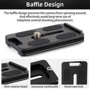 BEXIN PL-62 Anti-rotation Quick Release Plate with Rubber Cushion(Black)