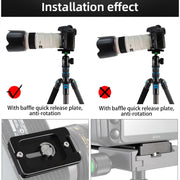 BEXIN PL-62 Anti-rotation Quick Release Plate with Rubber Cushion(Black)