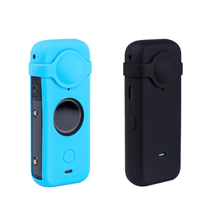 Full Body Dust-proof Silicone Case with Lens Cover for Insta360 ONE X2(Blue)