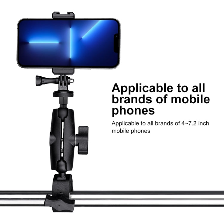 360 Rotation Adjustable Action Camera Bike Motorcycle Handlebar Holder(Black)