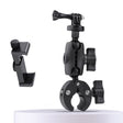360 Rotation Adjustable Action Camera Bike Motorcycle Handlebar Holder with Phone Clamp (Black) - Bicycle Handlebar Mount by PMC TechLife | Online Shopping South Africa | PMC TechLife | Buy Now Pay Later Mobicred