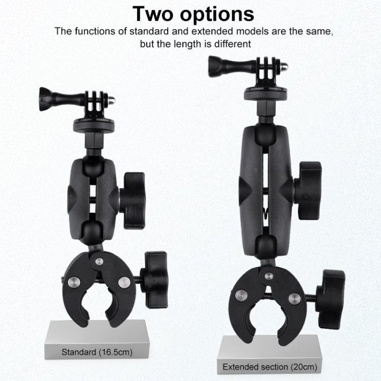 Extended Version 360 Rotation Adjustable Action Camera Bike Motorcycle Handlebar Holder (Black)