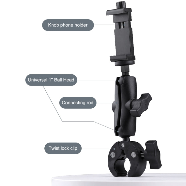 Extended Version 360 Rotation Adjustable Action Camera Bike Motorcycle Handlebar Holder (Black)