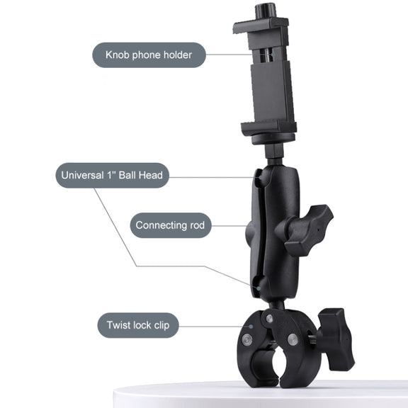 Extended Version 360 Rotation Adjustable Action Camera Bike Motorcycle Handlebar Holder (Black)