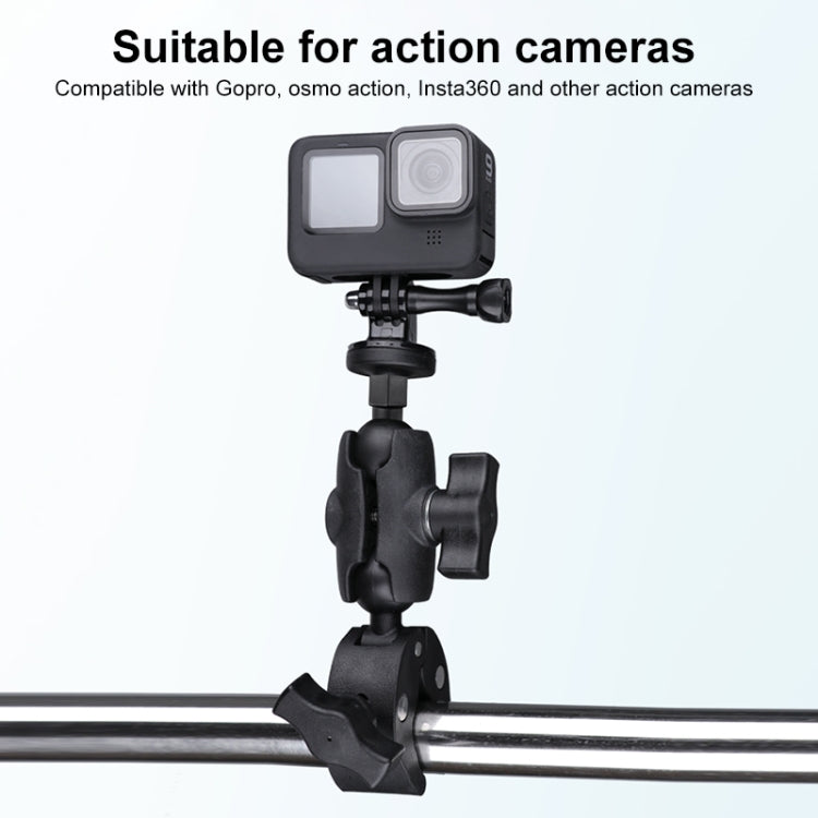 Extended Version 360 Rotation Adjustable Action Camera Bike Motorcycle Handlebar Holder (Black)