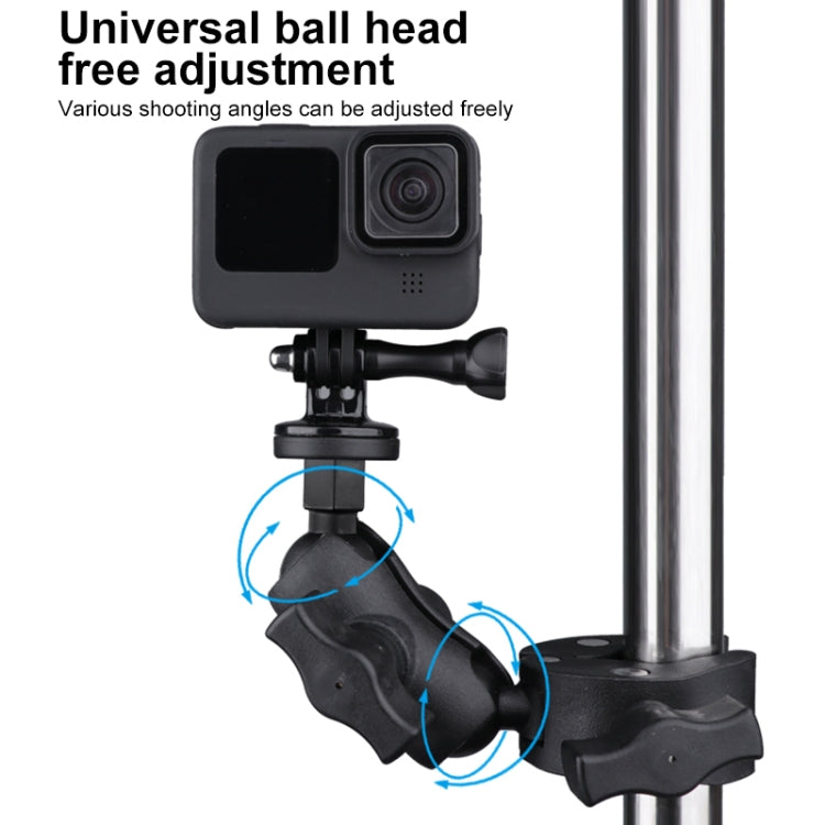 Extended Version 360 Rotation Adjustable Action Camera Bike Motorcycle Handlebar Holder (Black)