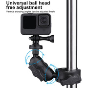 Extended Version 360 Rotation Adjustable Action Camera Bike Motorcycle Handlebar Holder (Black)