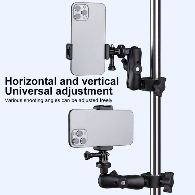 Extended Version 360 Rotation Adjustable Action Camera Bike Motorcycle Handlebar Holder (Black)