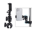 360 Rotation Adjustable Action Camera Clamp Plier Base Holder with Phone Clamp (Black) - Bicycle Handlebar Mount by PMC TechLife | Online Shopping South Africa | PMC TechLife | Buy Now Pay Later Mobicred