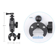 Extended Version 360 Rotation Adjustable Action Camera Clamp Plier Base Holder (Black)