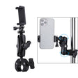 Extended Version 360 Rotation Adjustable Clamp Plier Base Holder with Phone Clamp (Black) - Bicycle Handlebar Mount by PMC TechLife | Online Shopping South Africa | PMC TechLife | Buy Now Pay Later Mobicred