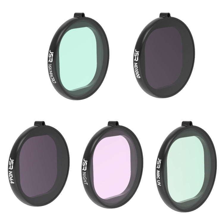 JSR Round Housing 5 in 1 UV+NIGHT+ND1000+ND64+16X Macro Lens Filter for GoPro HERO8 Black