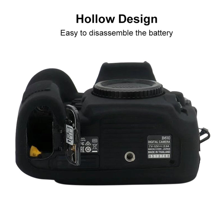 Soft Silicone Protective Case for Nikon D810 (Black)