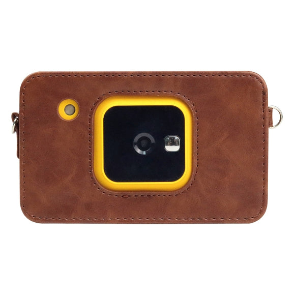 For Kodak Mini Shot2 C210 instax Full Body Camera PU Leather Case Bag with Strap(Brown)