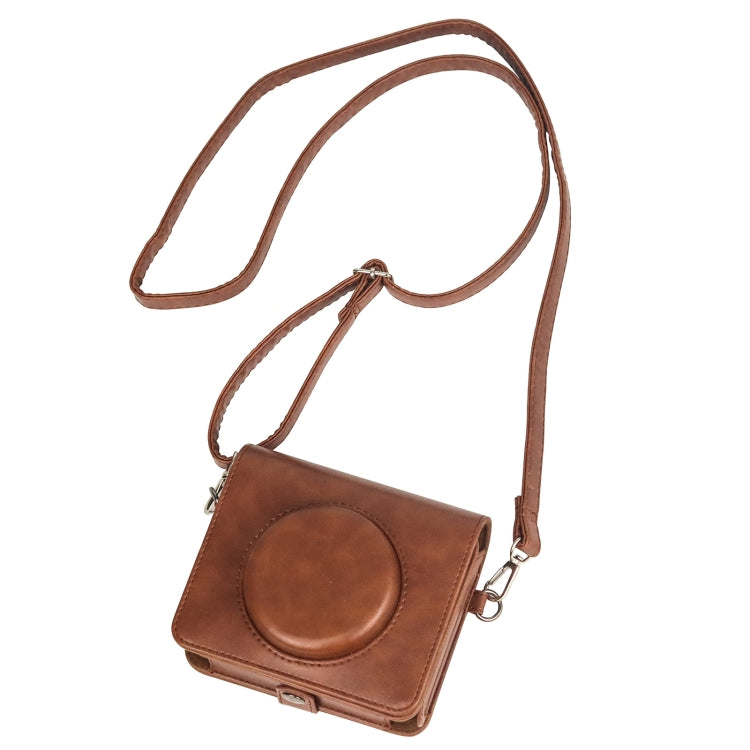 For Kodak Mini Shot 3 Square Retro / C300R instax Full Body Camera PU Leather Case Bag with Strap(Brown)
