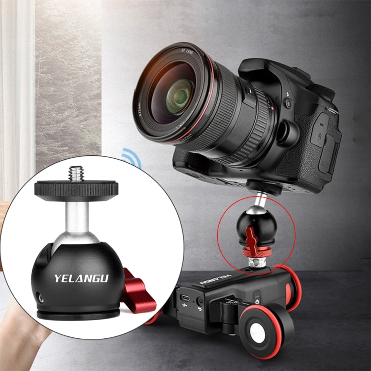 YELANGU 360 Degree Panoramic Metal Tripod Ball Head Adapter for Dolly Car (Black)