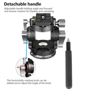 BEXIN DT-02S/S 2D 360 Degree Panorama Heavy Duty Tripod Action Fluid Drag Head with Quick Release Plate