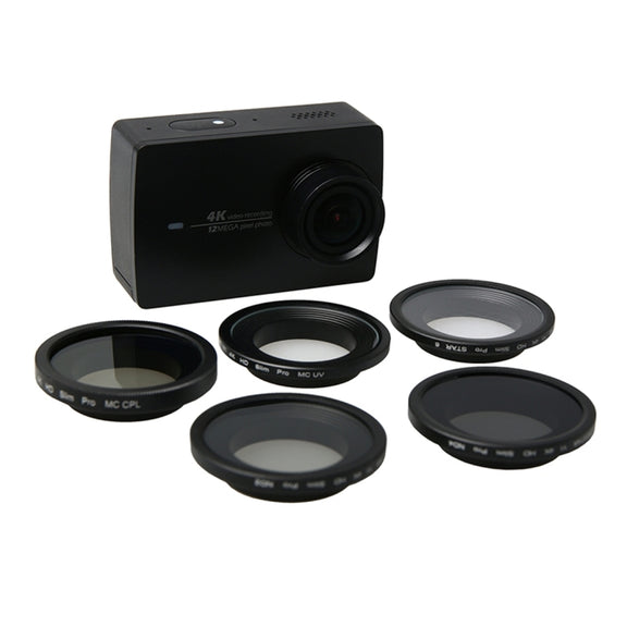 For Xiaomi Xiaoyi Yi II 4K Sport Action Camera Proffesional 34mm Lens Filter(CPL + UV + ND4+ ND2 + Star 6)