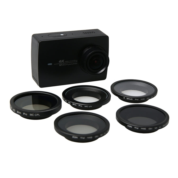 For Xiaomi Xiaoyi Yi II 4K Sport Action Camera Proffesional 34mm Lens Filter(CPL + UV + ND4+ ND2 + Star 6)