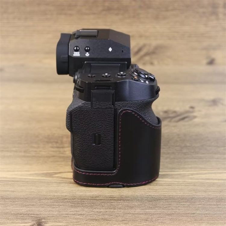 For Fujifilm XH2S 1/4 inch Thread PU Leather Camera Half Case Base (Coffee)