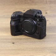 For Fujifilm XH2S 1/4 inch Thread PU Leather Camera Half Case Base (Coffee)