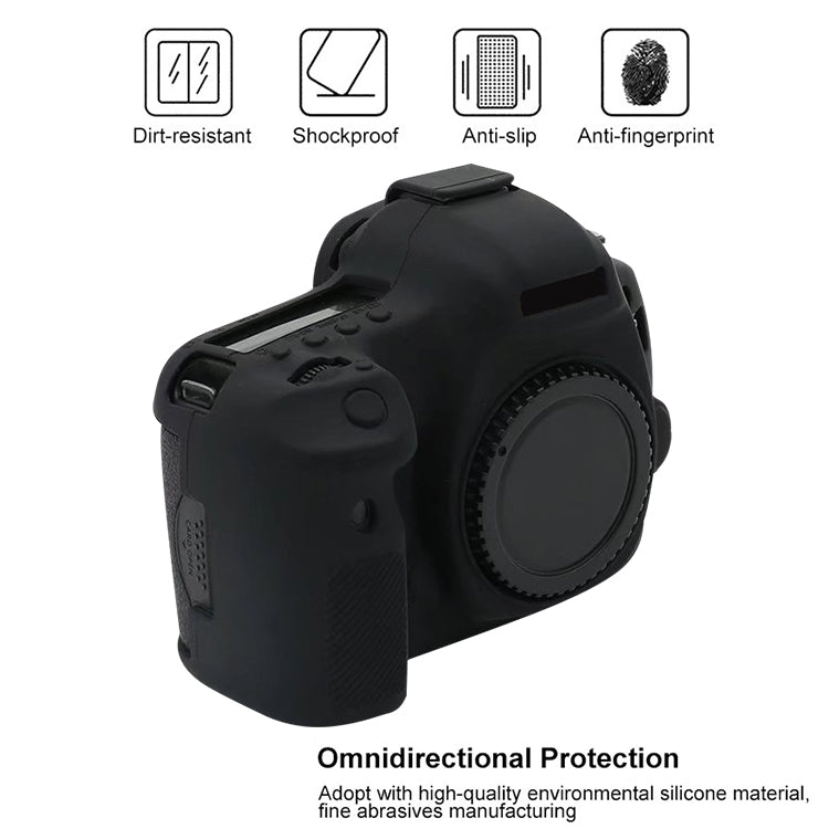 For Canon EOS 5DS Soft Silicone Protective Case (Black)