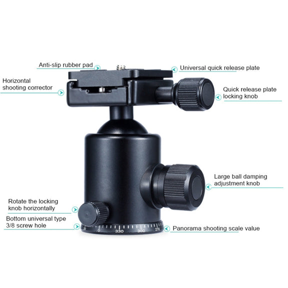 TRIOPO Oubao A-308S Adjustable Portable  Aluminum Alloy Tripod with Ball Head for SLR Camera