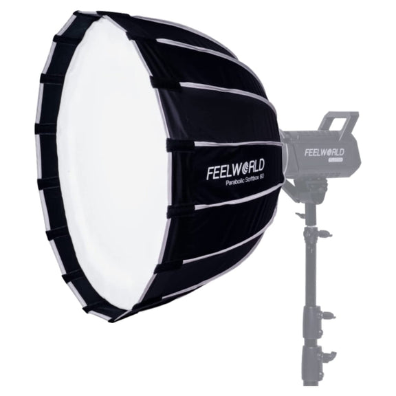 FEELWORLD FSP60 60cm Parabolic Softbox Quick Release Diffuser with Bowens Mount (Black)