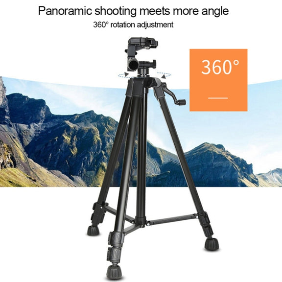 3388 1.3m Portable Phone Live Selfie Tripod DV SLR Camera Stand (Black)