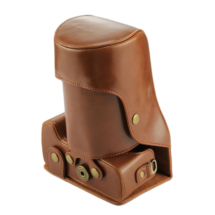 Full Body Camera PU Leather Case Bag for Canon EOS 760D / 750D (18-135mm Lens) (Brown)