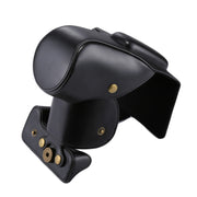 Full Body Camera PU Leather Case Bag for Canon EOS 200D  (18-55mm Lens)(Black)