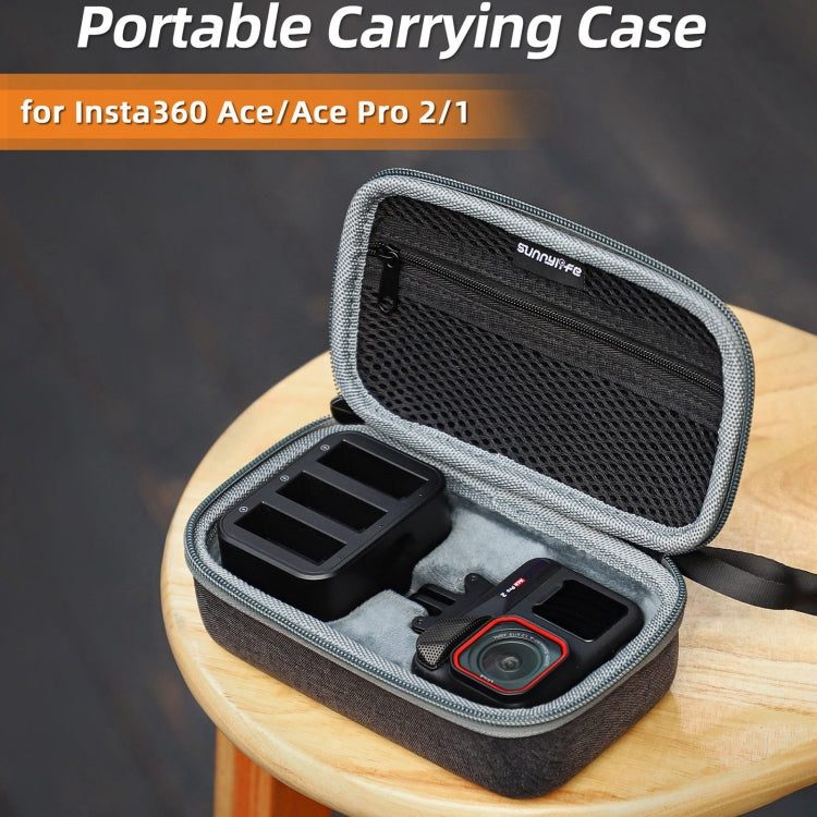 For Insta360 Ace / Ace Pro 1 / Ace Pro 2 Sunnylife Portable Carrying Case Handbag Mini Travel Case Organizer Protective Bag (Dark Grey)