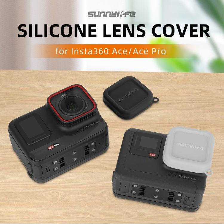 For Insta360 Ace / Ace Pro Sunnylife Silicone Lens Cap Protector Lens Cover (Grey)