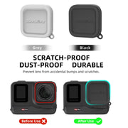 For Insta360 Ace / Ace Pro Sunnylife Silicone Lens Cap Protector Lens Cover (Black)