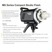 Godox MS300 Studio Flash Light 300Ws Bowens Mount Studio Speedlight (US Plug)