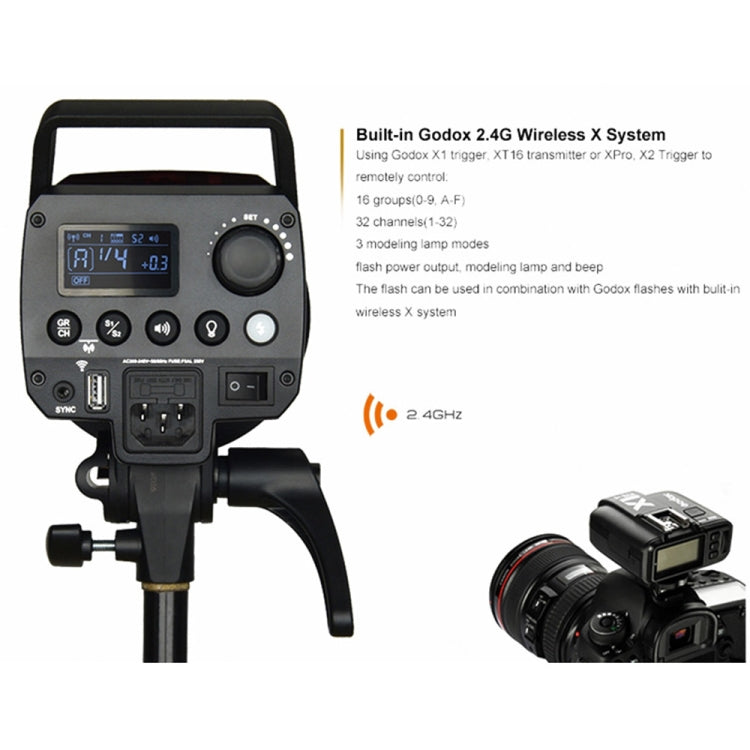 Godox MS300 Studio Flash Light 300Ws Bowens Mount Studio Speedlight (US Plug)