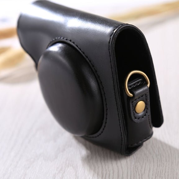 Full Body Camera PU Leather Case Bag with Strap for Canon G9X / G9X II (Black)