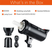 Godox DE400II 400Ws Studio Flash Light Strobe Lamp Head Bowens Mount Speedlight (UK Plug)