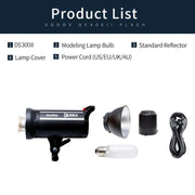 Godox DS300II 300Ws Studio Flash Light Strobe Lamp Head Bowens Mount Speedlight (AU Plug)
