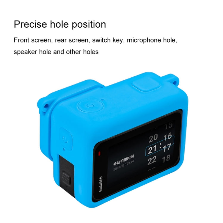 For Insta360 Ace Body Silicone Protective Case with Lens Cap (Blue)