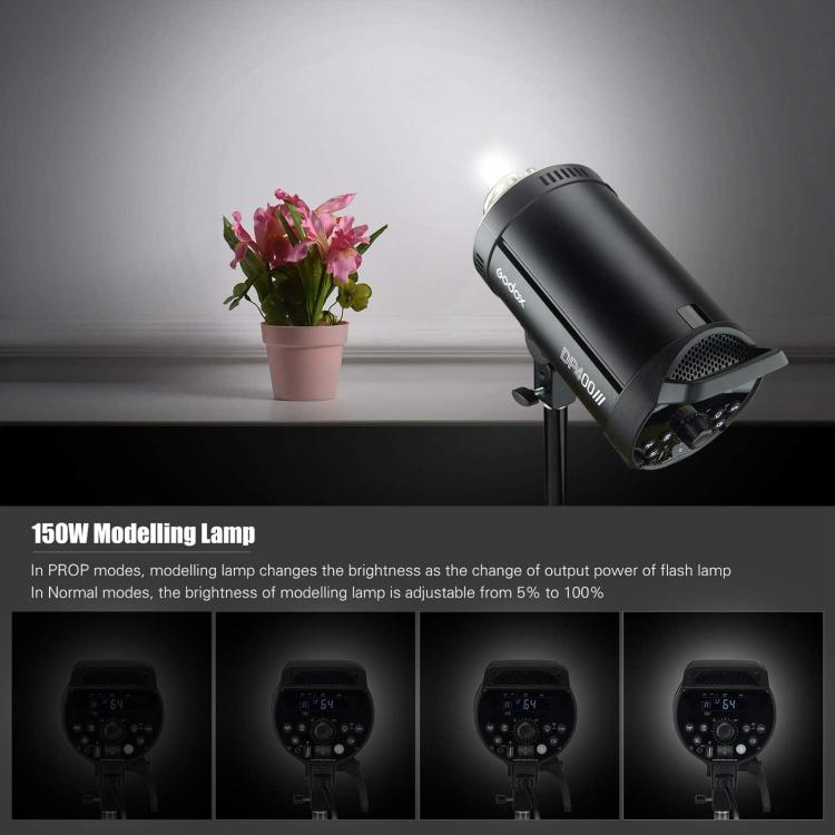 Godox DP400III Studio Flash Photo Light 400Ws 2.4G Wireless X System Bowens Mount Strobe Light, No Lamp Cover (UK Plug)
